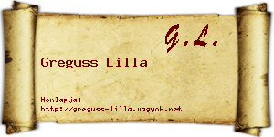 Greguss Lilla névjegykártya